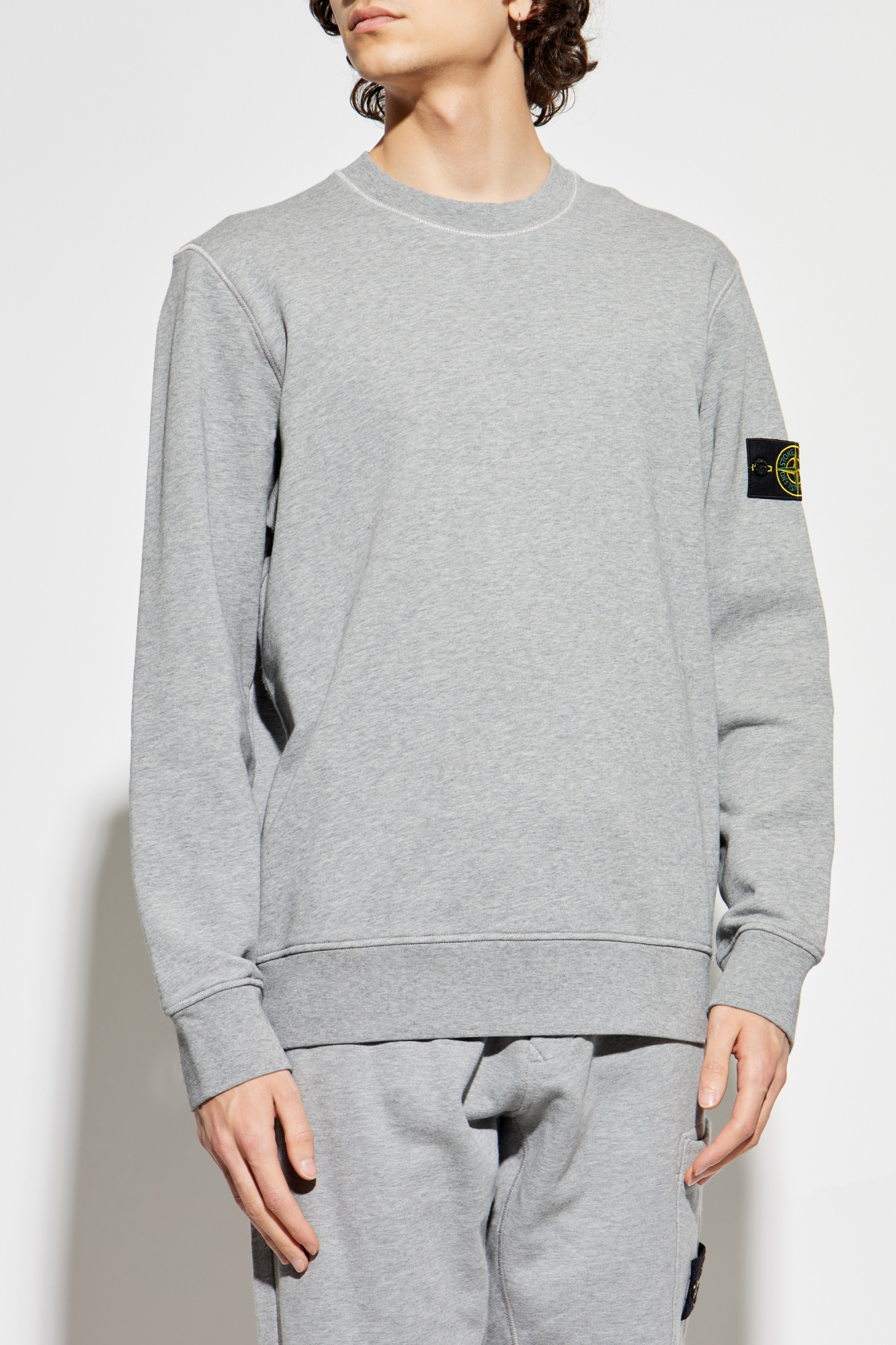 Grey Sweatshirt with detachable patch Stone Island - Vitkac